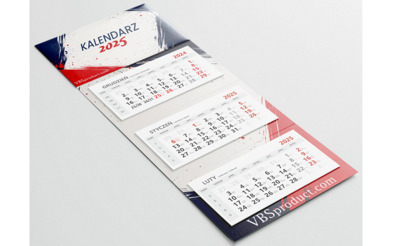 Kalendarz Trójdzielny 310 x 780 mm główka wypukła